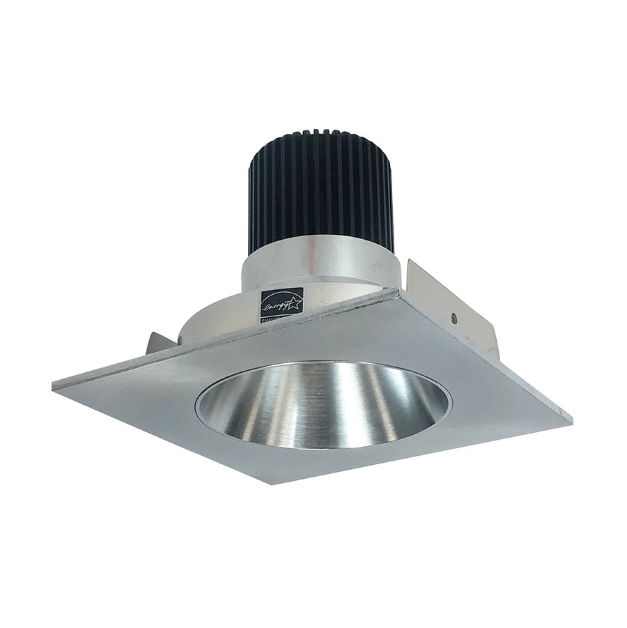 Nora NIO-4SNDC40XNN/10 4 inch Iolite LED Square Reflector with Round Aperture, 1000lm / 14W, 4000K, Natural Metal Reflector / Natural Metal Flange