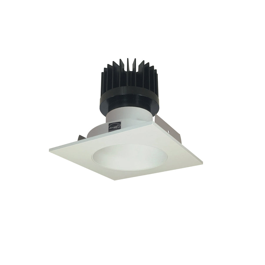 Nora NIO-4SNDCCDXWW/HL 4 inch Iolite LED Square Reflector with Round Aperture, 1500lm/2000lm/2500lm (varies by housing), Comfort Dim, White Reflector / White Flange