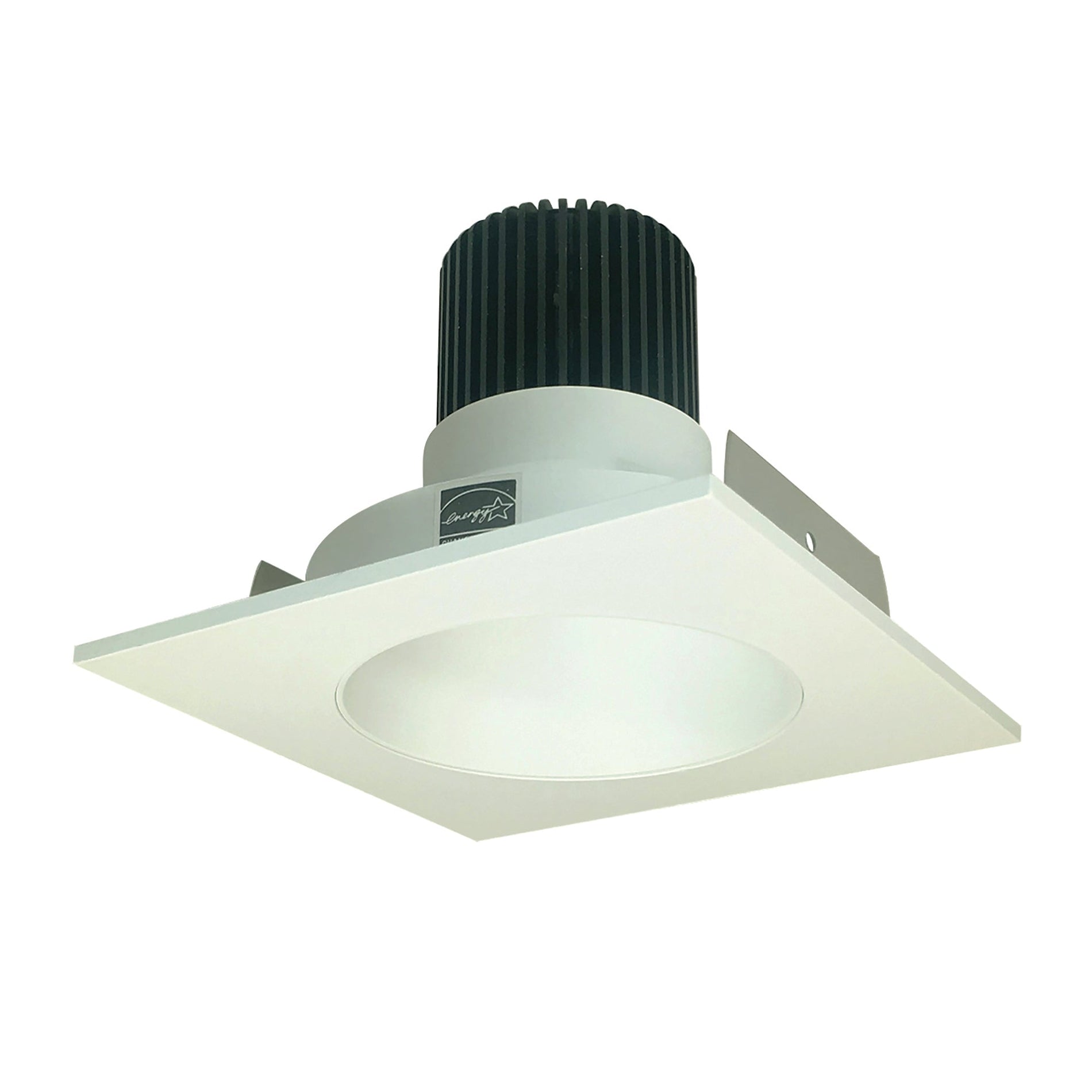 Nora NIO-4SNDC35XWW/10 4 inch Iolite LED Square Reflector with Round Aperture, 1000lm / 14W, 3500K, White Reflector / White Flange