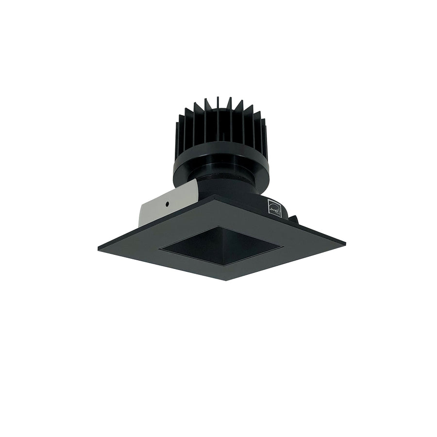 Nora NIO-4SNDSQCDXBB/HL 4 inch Iolite LED Square Reflector with Square Aperture, 1500lm/2000lm/2500lm (varies by housing), Comfort Dim, Black Reflector / Black Flange