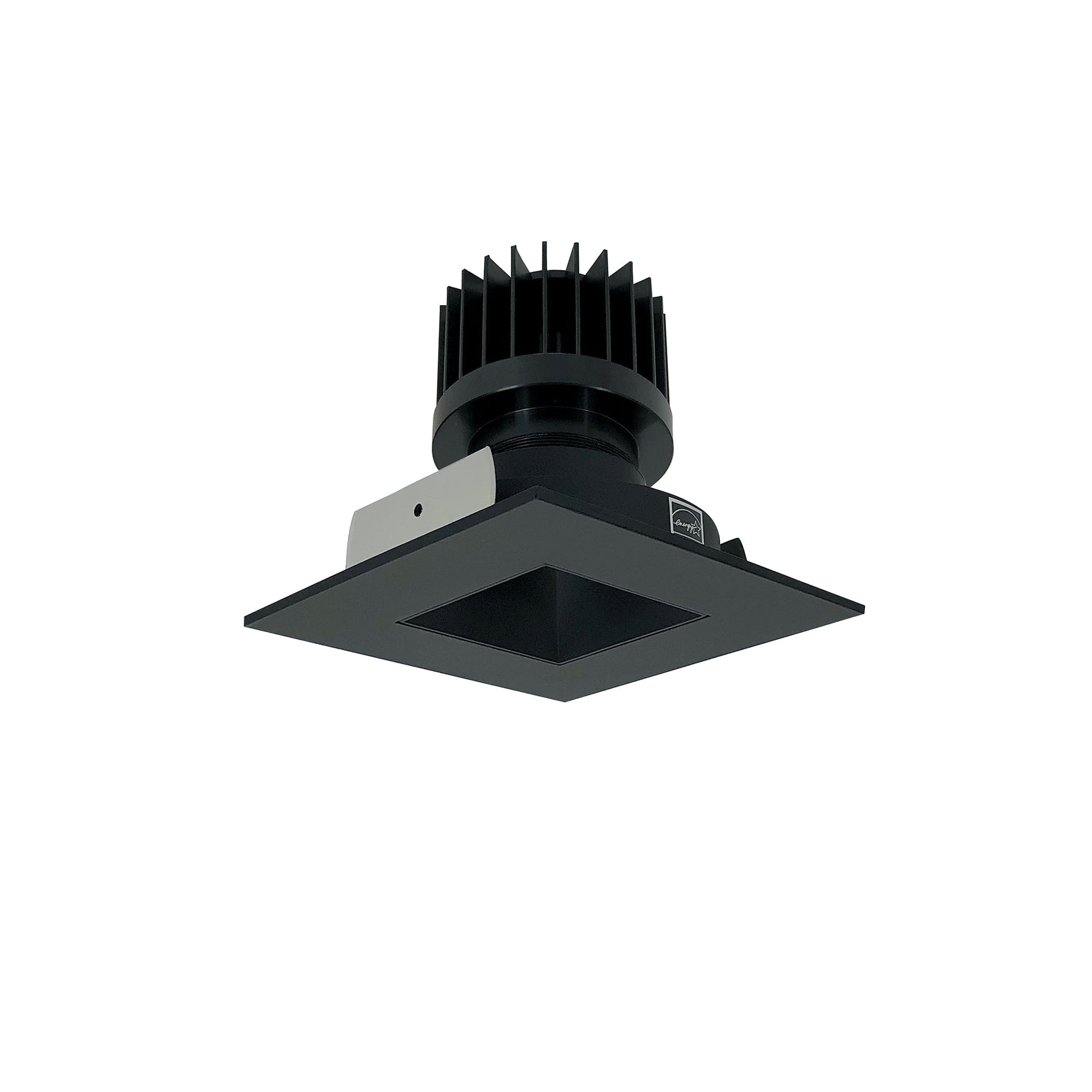 Nora NIO-4SNDSQCDXBB/HL 4 inch Iolite LED Square Reflector with Square Aperture, 1500lm/2000lm/2500lm (varies by housing), Comfort Dim, Black Reflector / Black Flange