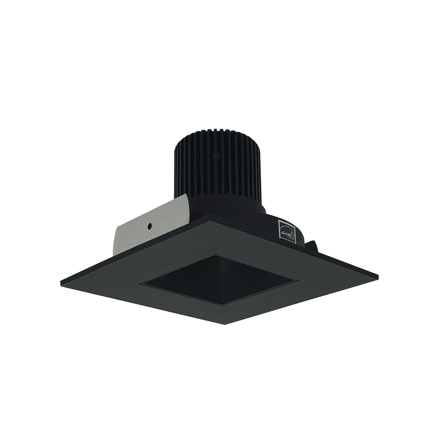 Nora NIO-4SNDSQCDXBB 4 inch Iolite LED Square Reflector with Square Aperture, 800lm / 14W, Comfort Dim, Black Reflector / Black Flange