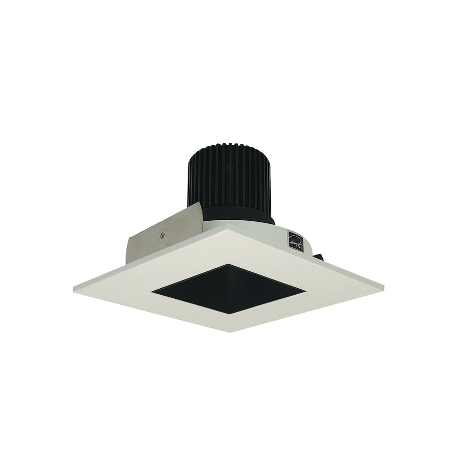 Nora NIO-4SNDSQCDXBW 4 inch Iolite LED Square Reflector with Square Aperture, 800lm / 14W, Comfort Dim, Black Reflector / White Flange