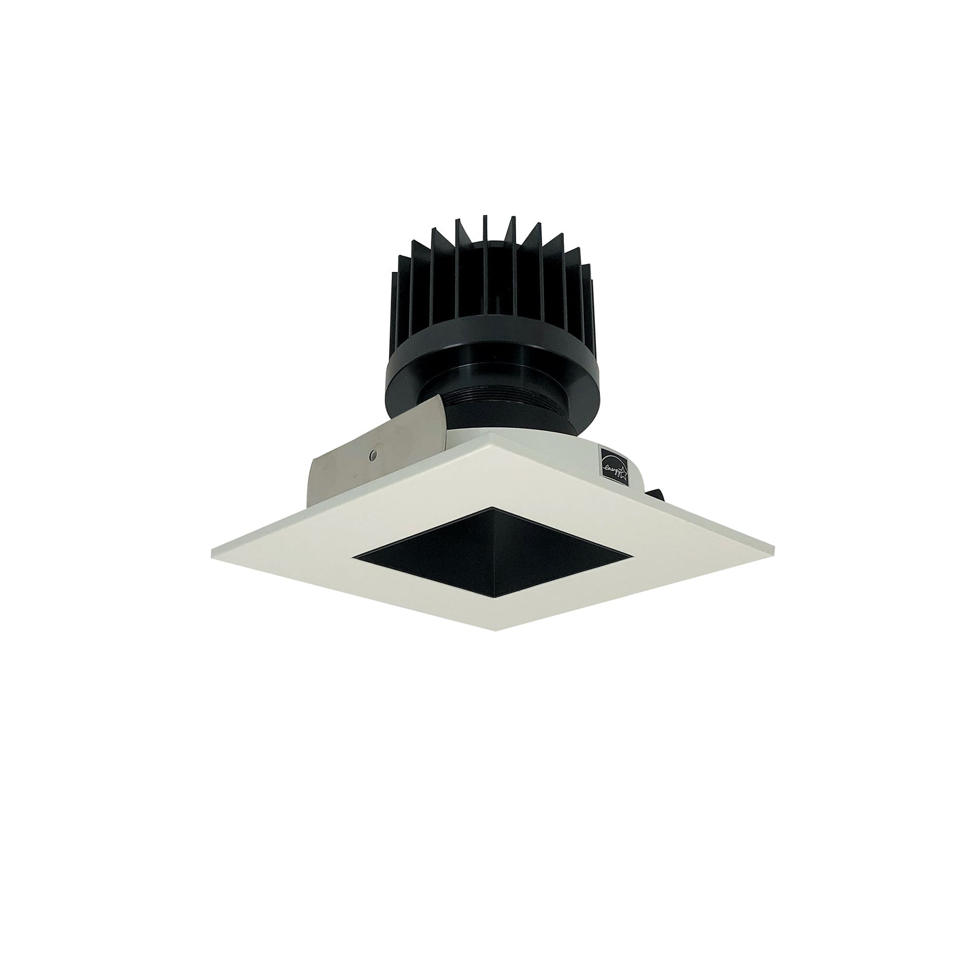 Nora NIO-4SNDSQ27XBW/HL 4 inch Iolite LED Square Reflector with Square Aperture, 1500lm/2000lm/2500lm (varies by housing), 2700K, Black Reflector / White Flange