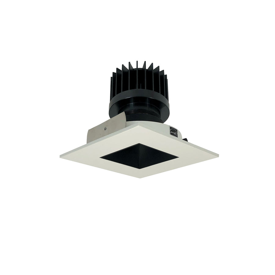 Nora NIO-4SNDSQCDXBW/HL 4 inch Iolite LED Square Reflector with Square Aperture, 1500lm/2000lm/2500lm (varies by housing), Comfort Dim, Black Reflector / White Flange
