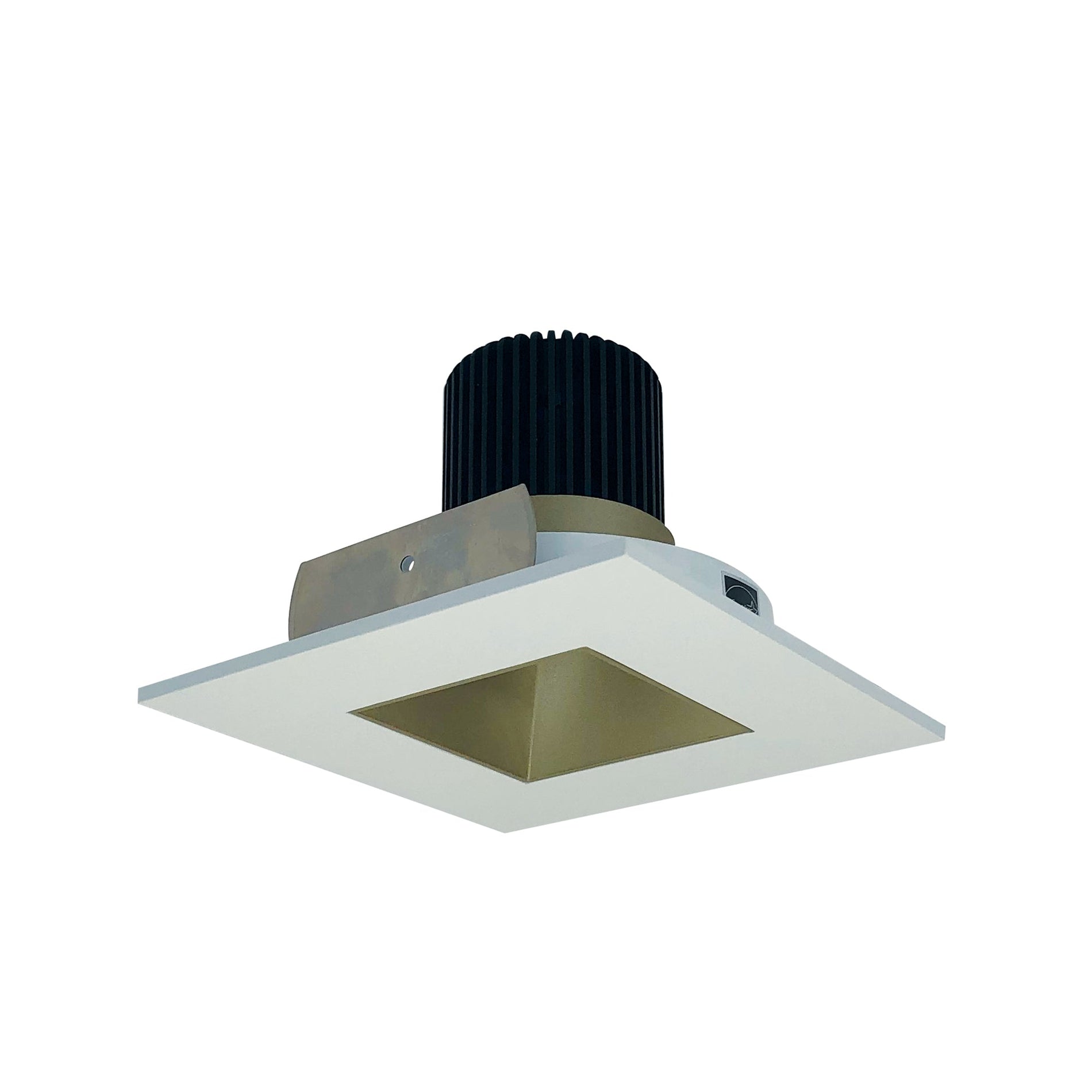 Nora NIO-4SNDSQ35QCHMPW 4 inch Iolite LED Square Reflector with Square Aperture, 10-Degree Optic, 850lm / 12W, 3500K, Champagne Haze Reflector / Matte Powder White Flange