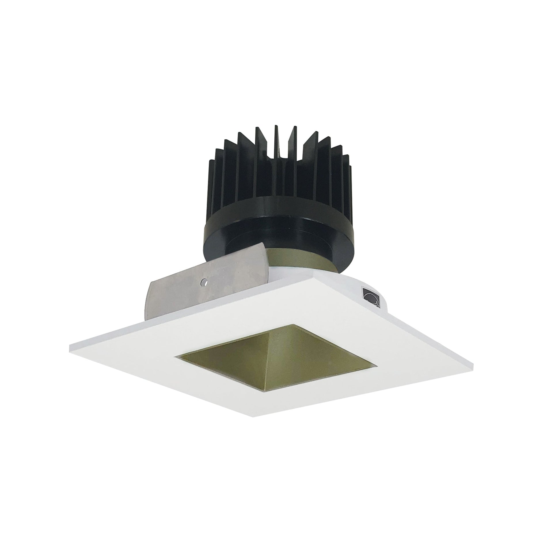 Nora NIO-4SNDSQ30XCHMPW/HL 4 inch Iolite LED Square Reflector with Square Aperture, 1500lm/2000lm/2500lm (varies by housing), 3000K, Champagne Haze Reflector / Matte Powder White Flange