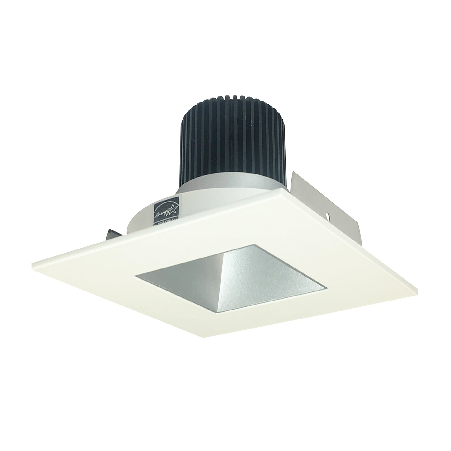 Nora NIO-4SNDSQ30QHW 4 inch Iolite LED Square Reflector with Square Aperture, 10-Degree Optic, 850lm / 12W, 3000K, Haze Reflector / White Flange