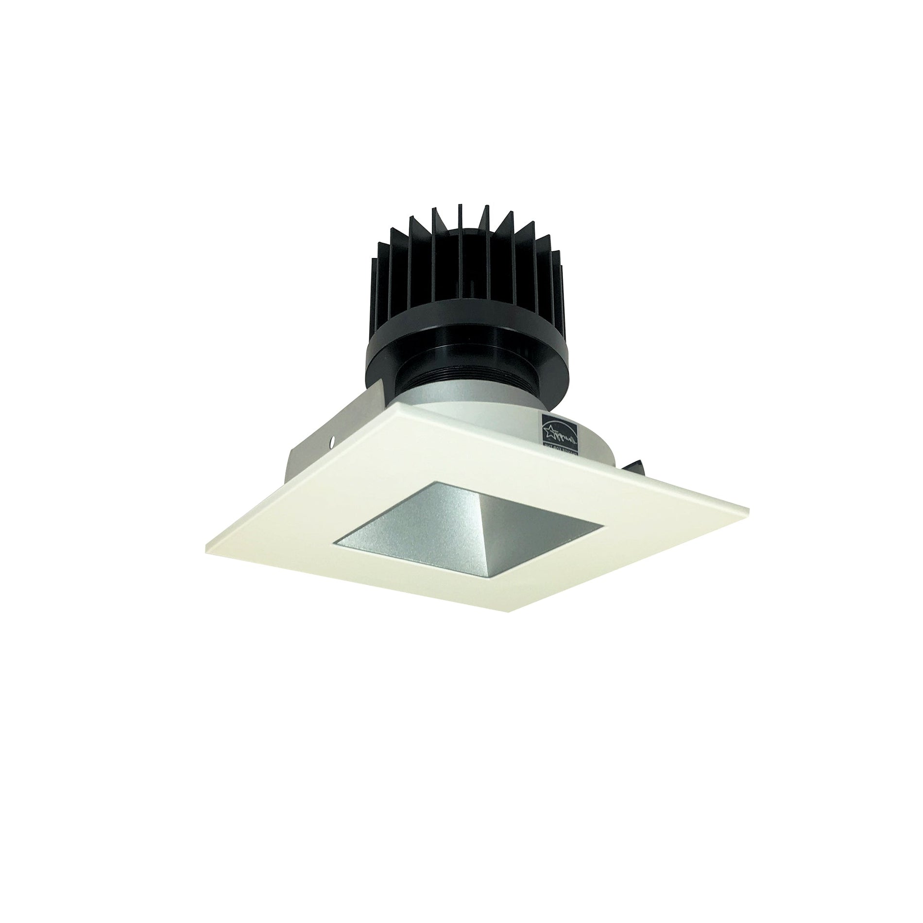Nora NIO-4SNDSQ27XHZMPW/HL 4 inch Iolite LED Square Reflector with Square Aperture, 1500lm/2000lm/2500lm (varies by housing), 2700K, Haze Reflector / Matte Powder White Flange