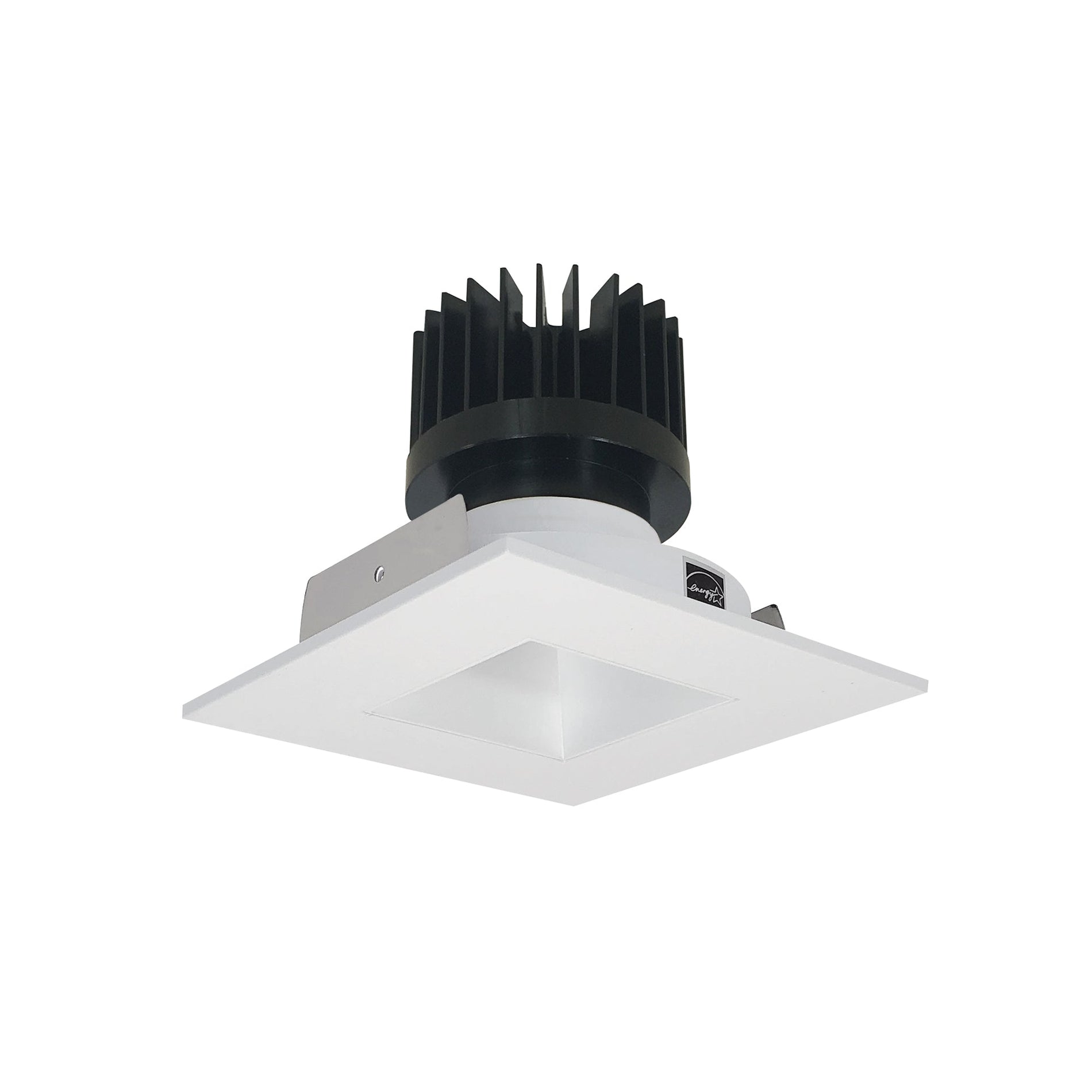 Nora Lighting NIO-4SNDSQ35XBMPW/HL — 4" Iolite LED Square Reflector with Square Aperture, 1500lm/2000lm/2500lm (varies by housing), 3500K, Black Reflector / Bright White Flange
