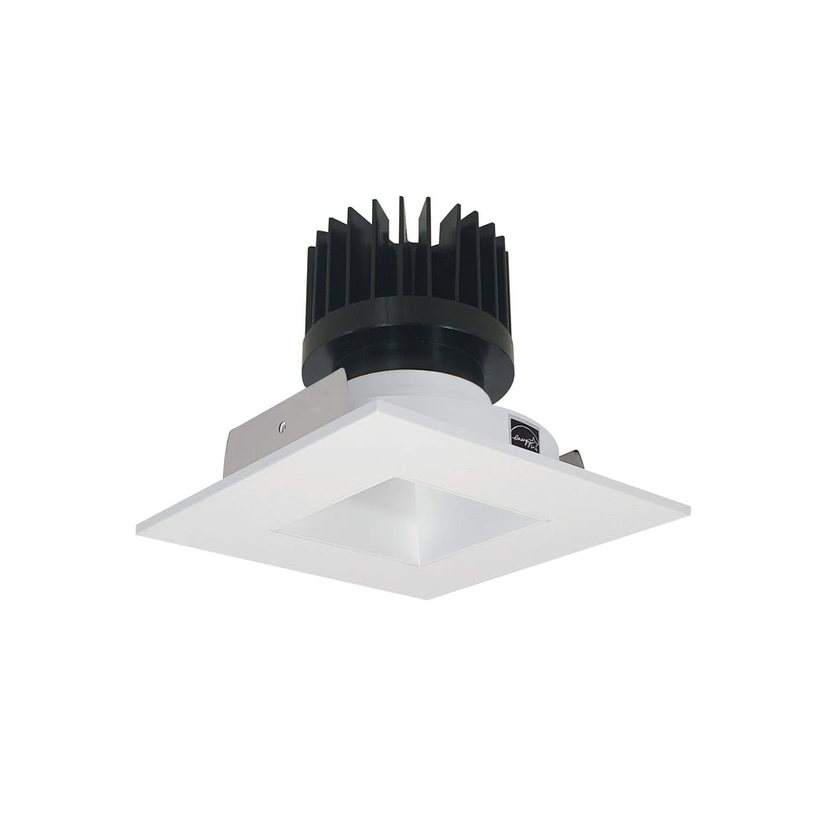 Nora NIO-4SNDSQ35XMPW/HL 4 inch Iolite LED Square Reflector with Square Aperture, 1500lm/2000lm/2500lm (varies by housing), 3500K, Matte Powder White Reflector / Matte Powder White Flange