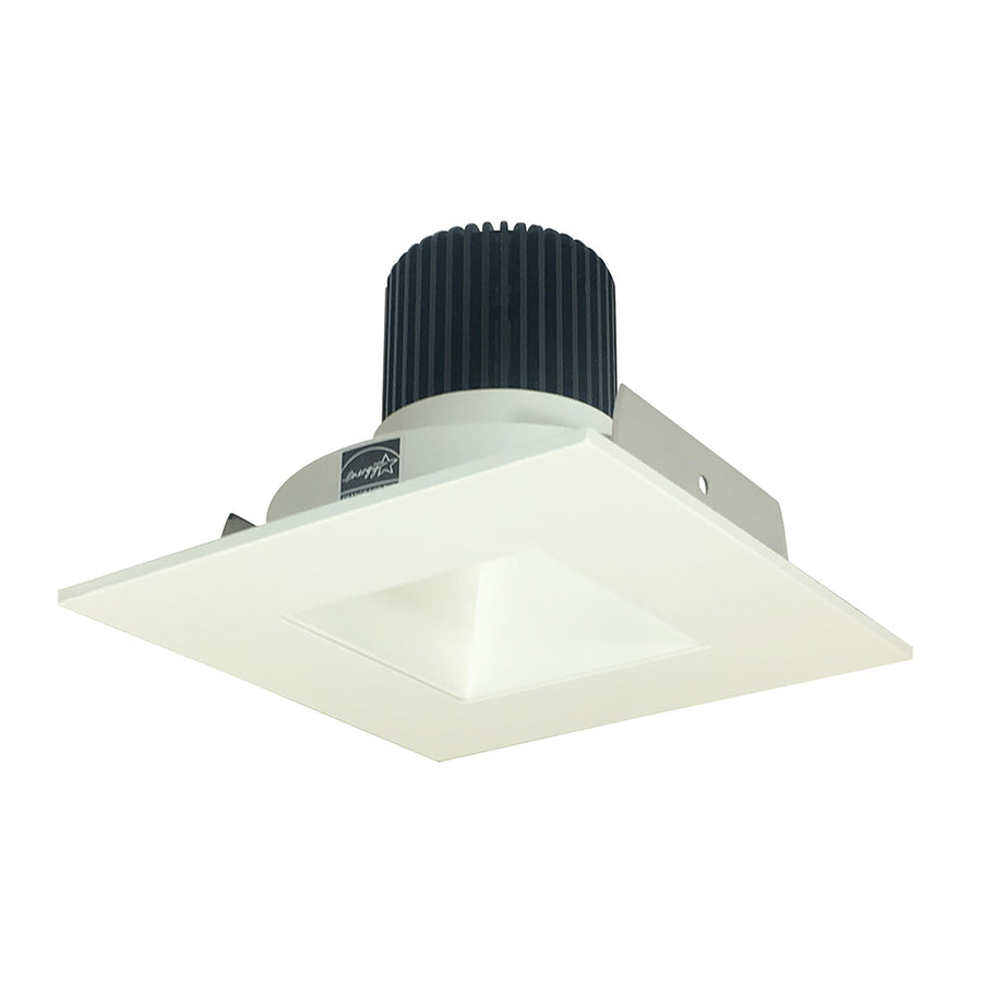 Nora NIO-4SNDSQCDXWW 4 inch Iolite LED Square Reflector with Square Aperture, 800lm / 14W, Comfort Dim, White Reflector / White Flange