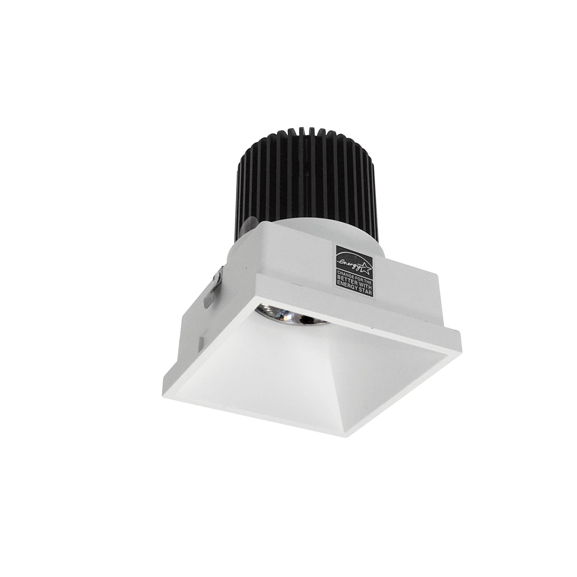 Nora NIO-4STLNDC27QMPW 4 inch Iolite LED Square Trimless Downlight, 10-Degree Optic, 850lm / 12W, 2700K, Matte Powder White Finish