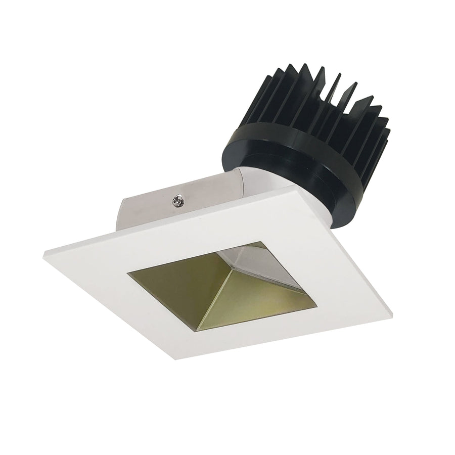 Nora NIO-4SW50XCHMPW/HL 4 inch Iolite LED Square Wall Wash, 1500lm/2000lm (varies by housing), 5000K, Champagne Haze Reflector / Matte Powder White Flange