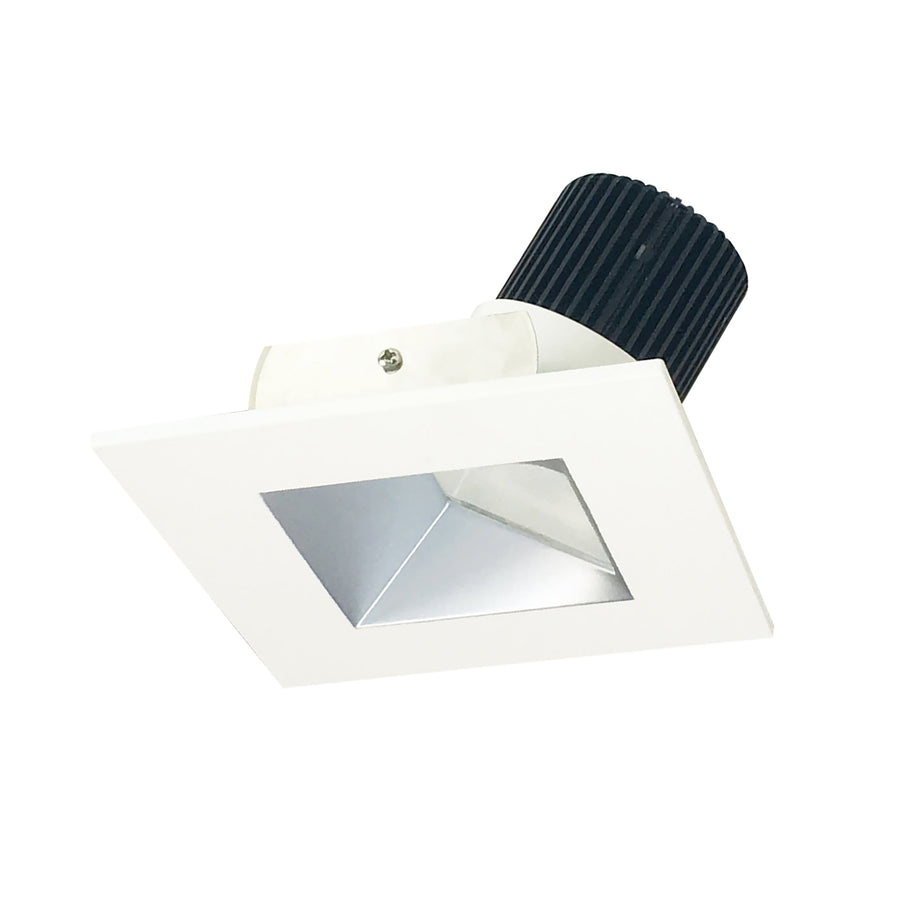 Nora NIO-4SWCDXHZMPW 4 inch Iolite LED Square Wall Wash, 800lm / 14W, Comfort Dim, Haze Reflector / Matte Powder White Flange