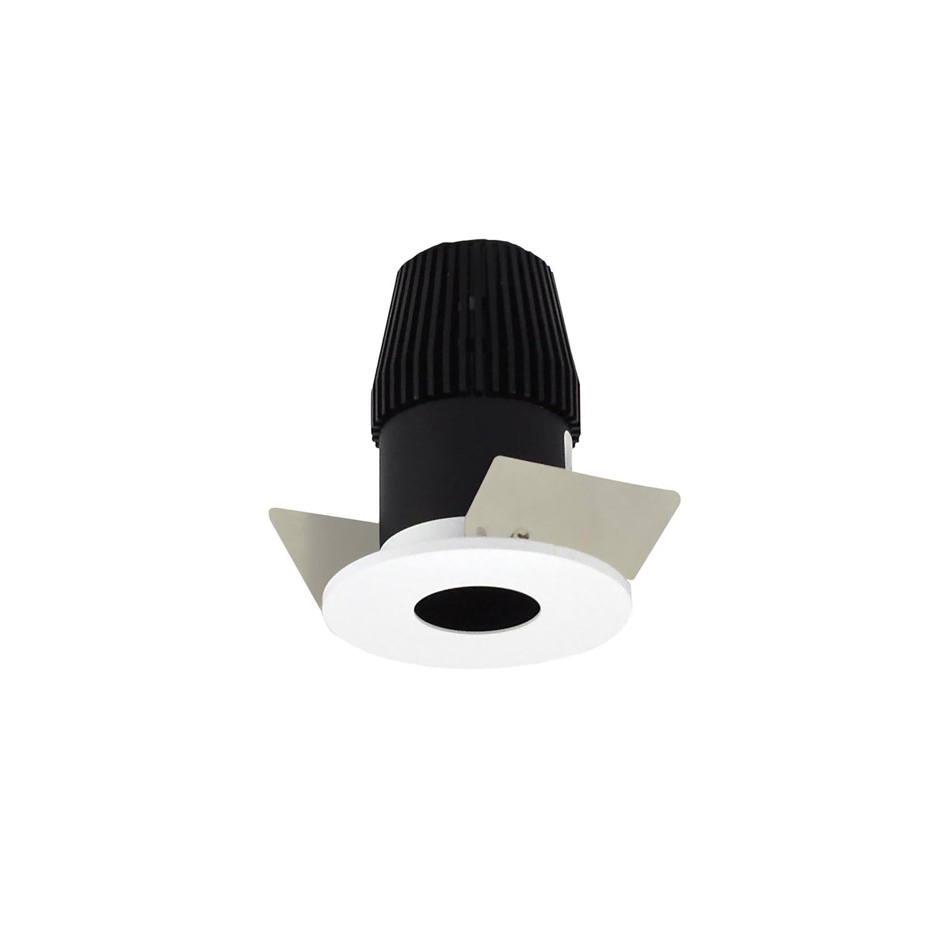 Nora NIOB-1RPH35XBMPW 1 inch Iolite LED BWF Round Pinhole, 600lm, 3500K, Black Pinhole / Matte Powder White Flange