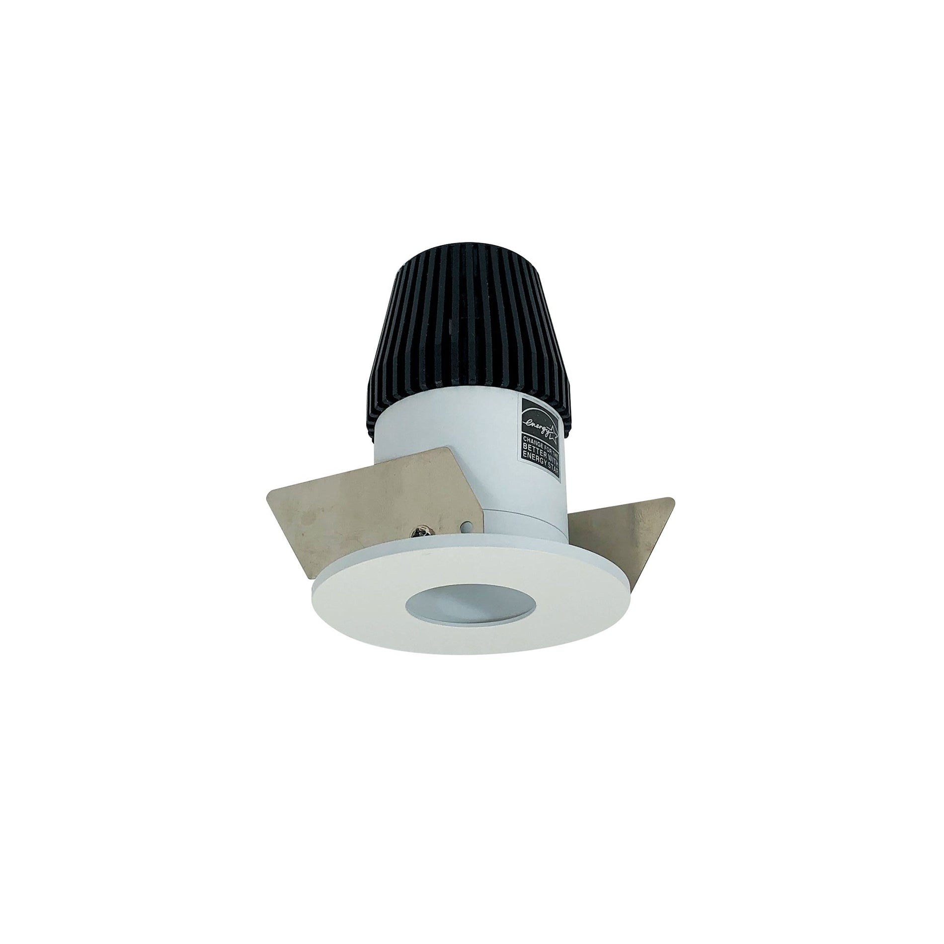Nora NIOB-1RPH30XMPW 1 inch Iolite LED BWF Round Pinhole, 600lm, 3000K, Matte Powder White Pinhole / Matte Powder White Flange