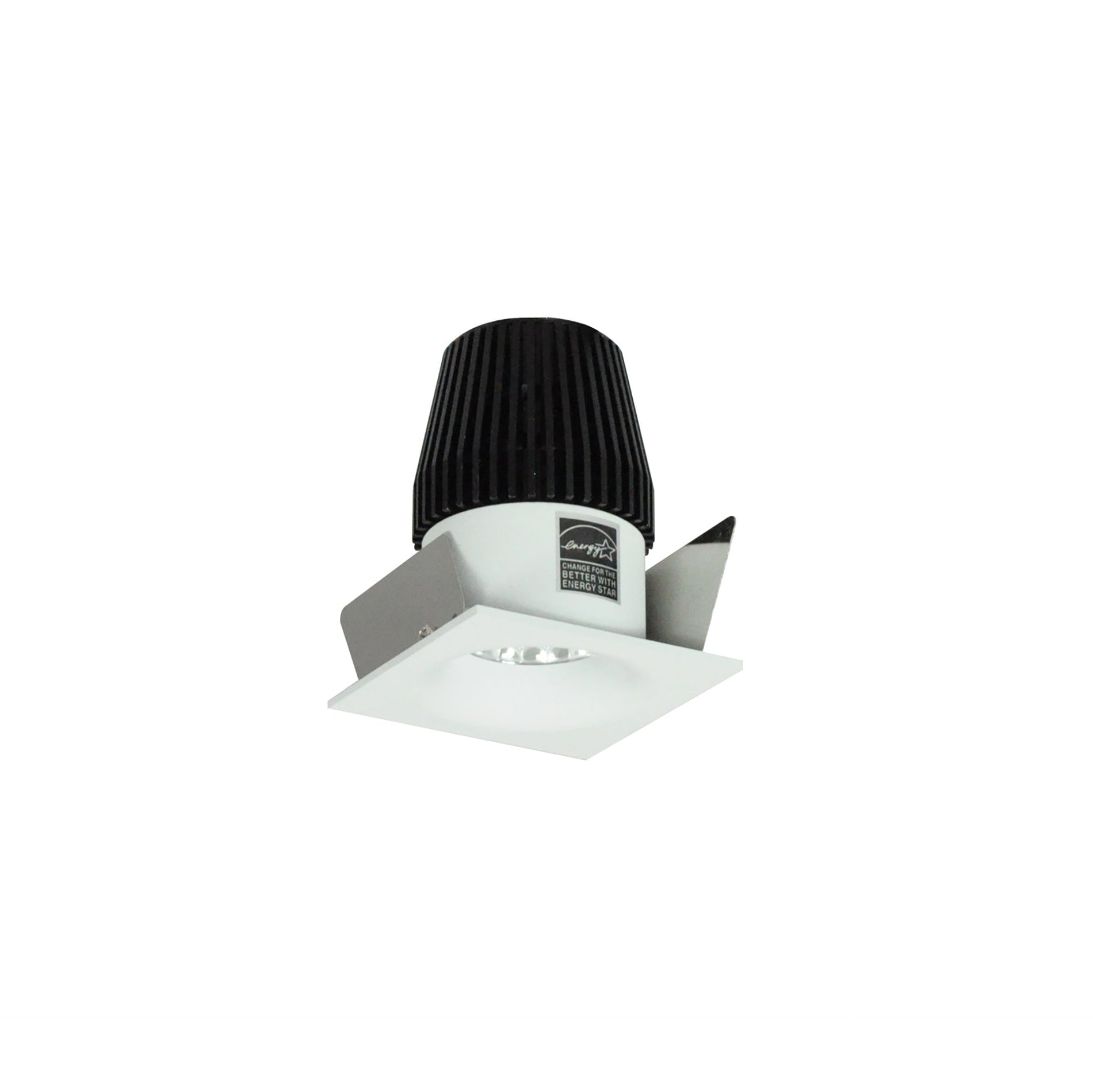 Nora NIO-1SNB50XMPW 1 inch Iolite LED NTF Square Bullnose, 600lm, 5000K, Matte Powder White Reflector / Matte Powder White Flange
