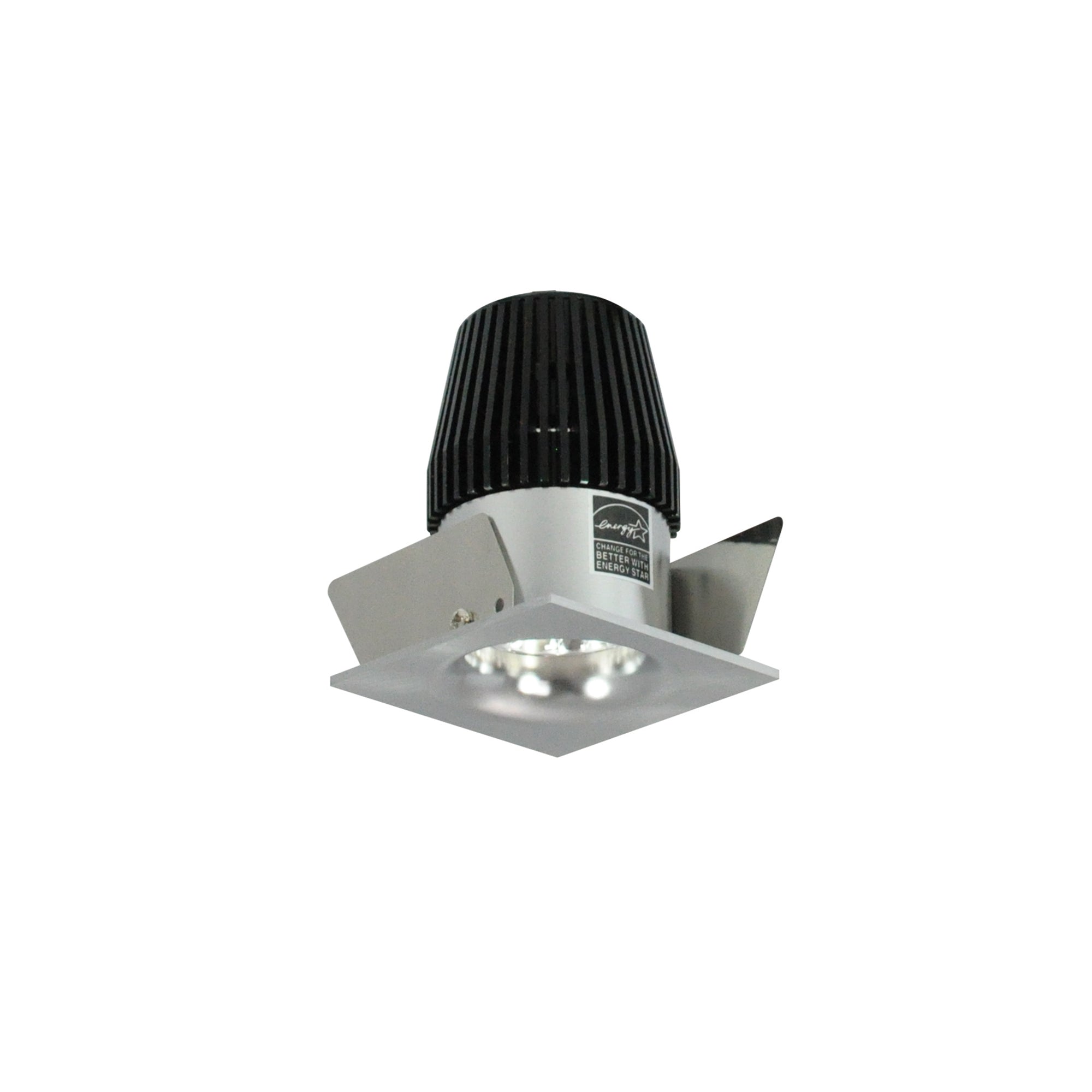 Nora NIO-1SNB50XNN 1 inch Iolite LED NTF Square Bullnose, 600lm, 5000K, Natural Metal Reflector / Natural Metal Flange