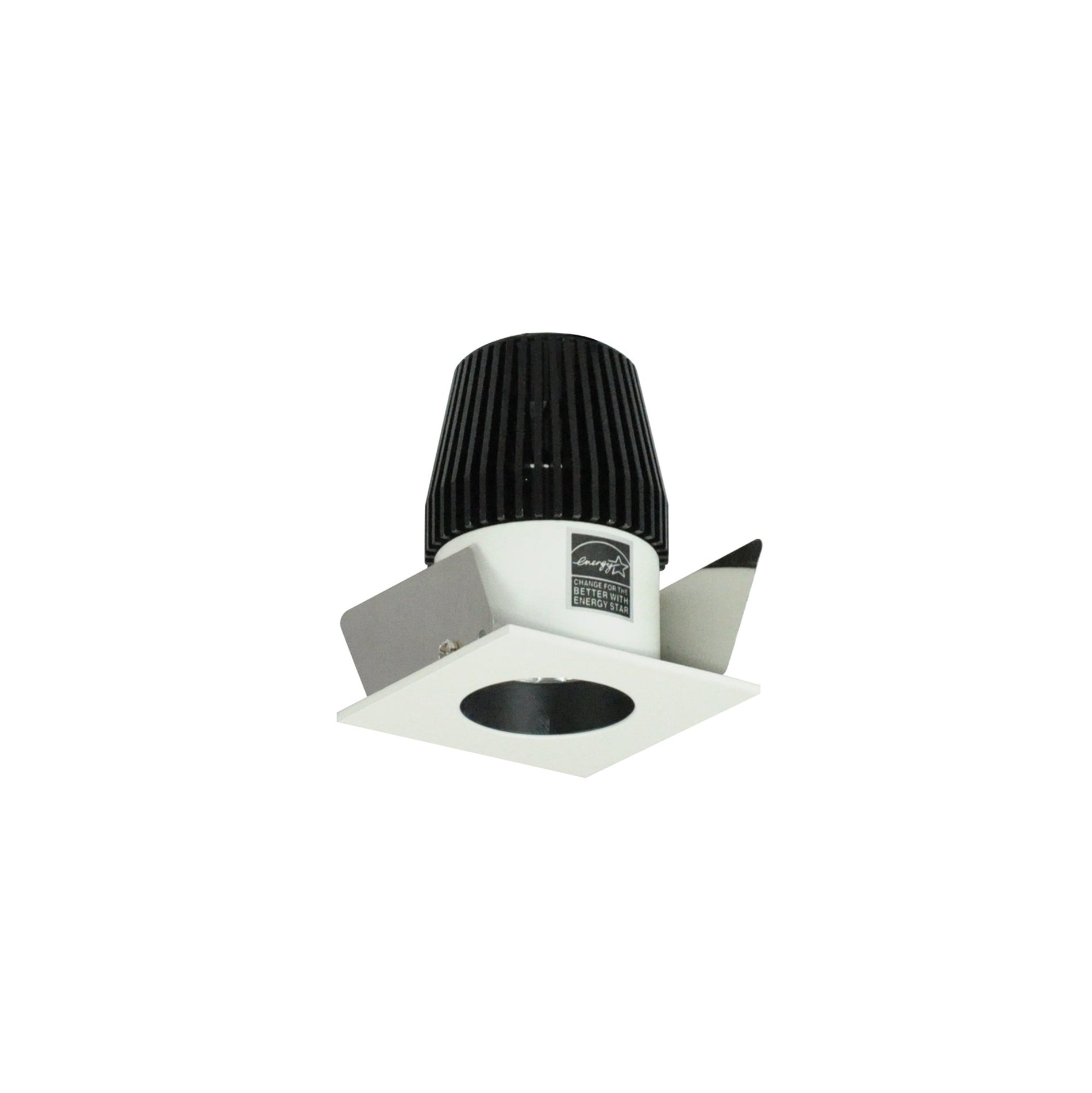 Nora NIOB-1SNG50XBW 1 inch Iolite LED BWF Square Reflector with Round Aperture, 600lm, 5000K, Black Reflector with Round Aperture / White Flange