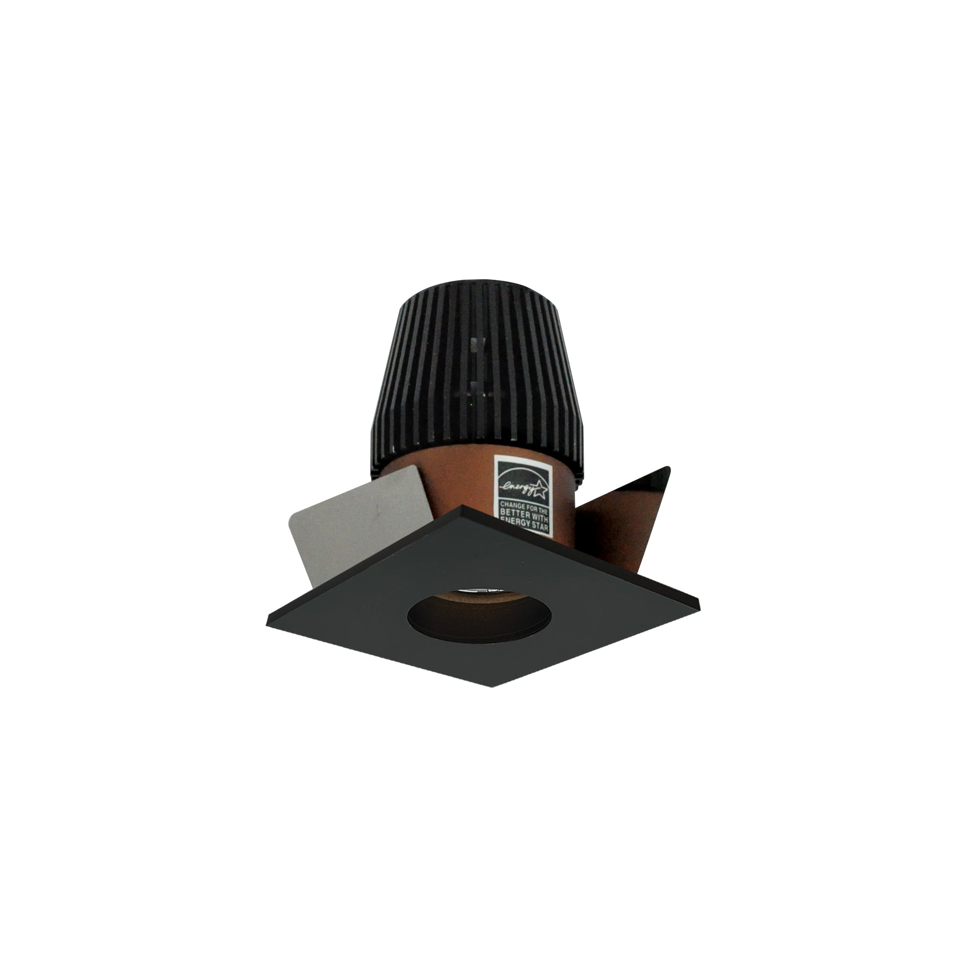 Nora NIO-1SNGCDXBZ 1 inch Iolite LED NTF Square Reflector with Round Aperture, 600lm, Comfort Dim, Bronze Reflector / Bronze Flange