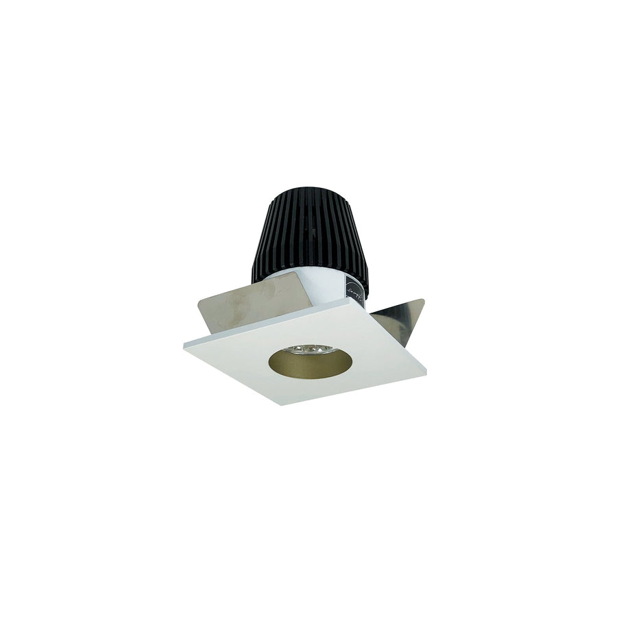Nora NIOB-1SNG27XCHMPW 1 inch Iolite LED BWF Square Reflector with Round Aperture, 600lm, 2700K, Champagne Haze Reflector with Round Aperture / Matte Powder White Flange