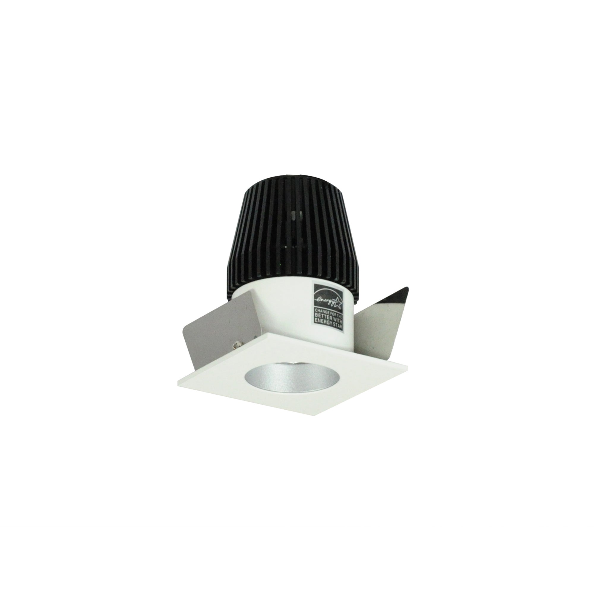 Nora NIO-1SNG40XHW 1 inch Iolite LED NTF Square Reflector with Round Aperture, 600lm, 4000K, Haze Reflector / White Flange