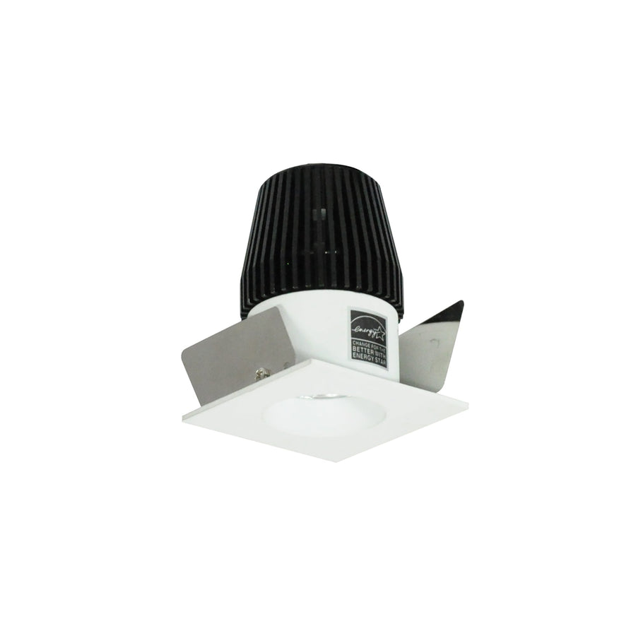 Nora NIO-1SNG30XMPW 1 inch Iolite LED NTF Square Reflector with Round Aperture, 600lm, 3000K, Matte Powder White Reflector / Matte Powder White Flange