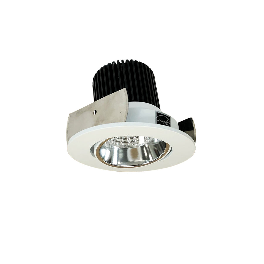 Nora NIOB-2RC40XCMPW/10 2 inch Iolite LED Round Adjustable Cone Reflector, 1000lm / 14W, 4000K, Specular Clear Reflector / Matte Powder White Flange