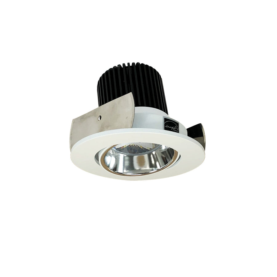 Nora NIOB-2RC40QCMPW 2 inch Iolite LED Round Adjustable Cone Reflector, 10-Degree Optic, 800lm / 12W, 4000K, Specular Clear Reflector / Matte Powder White Flange