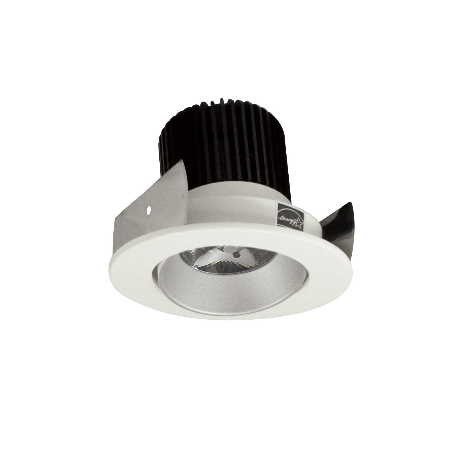 Nora NIOB-2RC27QHW 2 inch Iolite LED Round Adjustable Cone Reflector, 10-Degree Optic, 800lm / 12W, 2700K, Haze Reflector / White Flange