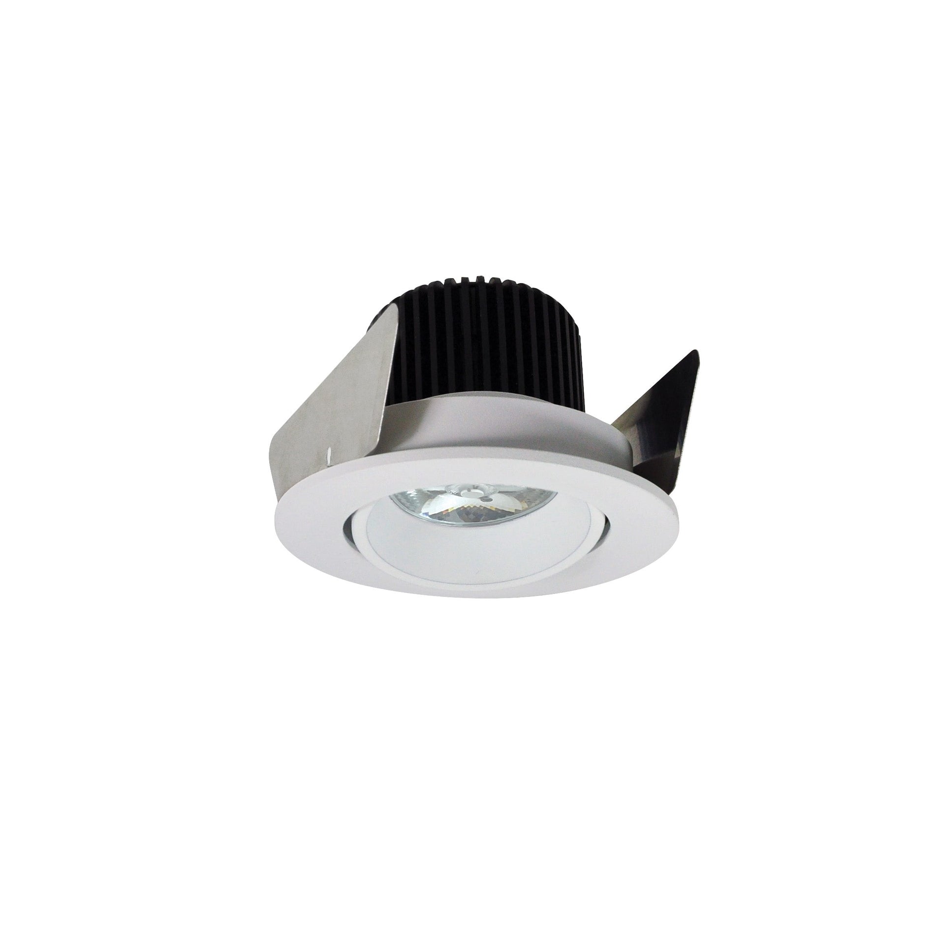 Nora NIOB-2RC40QMPW 2 inch Iolite LED Round Adjustable Cone Reflector, 10-Degree Optic, 800lm / 12W, 4000K, Matte Powder White Reflector / Matte Powder White Flange