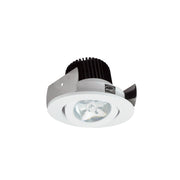 Nora NIOB-2RG30QMPW 2 inch Iolite LED Round Adjustable Gimbal, 10-Degree Optic, 850lm / 12W, 3000K, Matte Powder White Finish