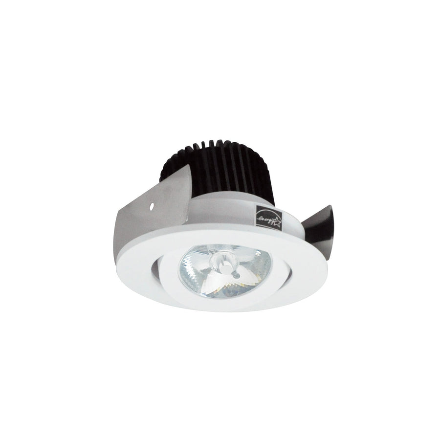 Nora NIOB-2RG35QMPW 2 inch Iolite LED Round Adjustable Gimbal, 10-Degree Optic, 850lm / 12W, 3500K, Matte Powder White Finish