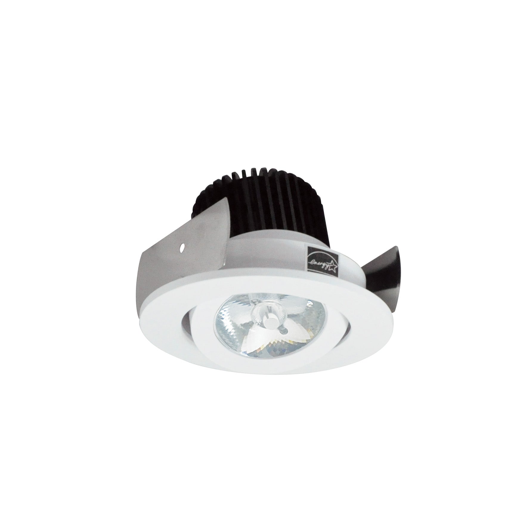 Nora NIOB-2RG40QMPW 2 inch Iolite LED Round Adjustable Gimbal, 10-Degree Optic, 850lm / 12W, 4000K, Matte Powder White Finish