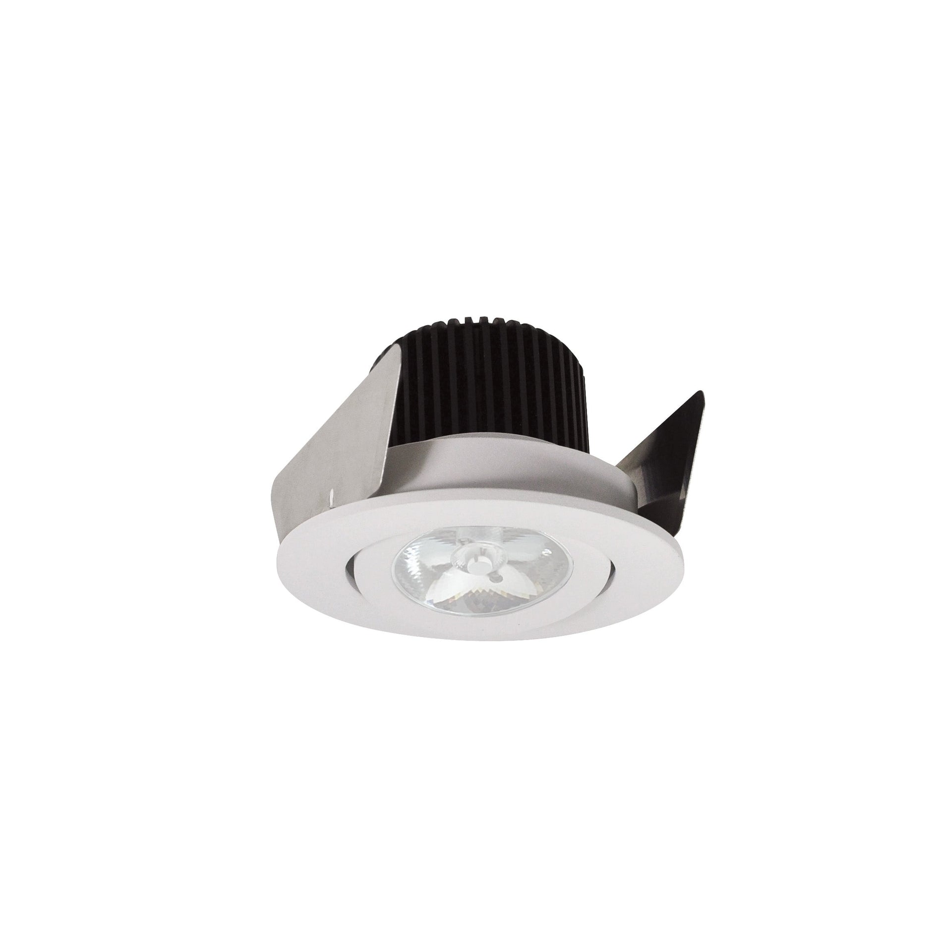 Nora NIOB-2RG30QWW 2 inch Iolite LED Round Adjustable Gimbal, 10-Degree Optic, 850lm / 12W, 3000K, White Finish