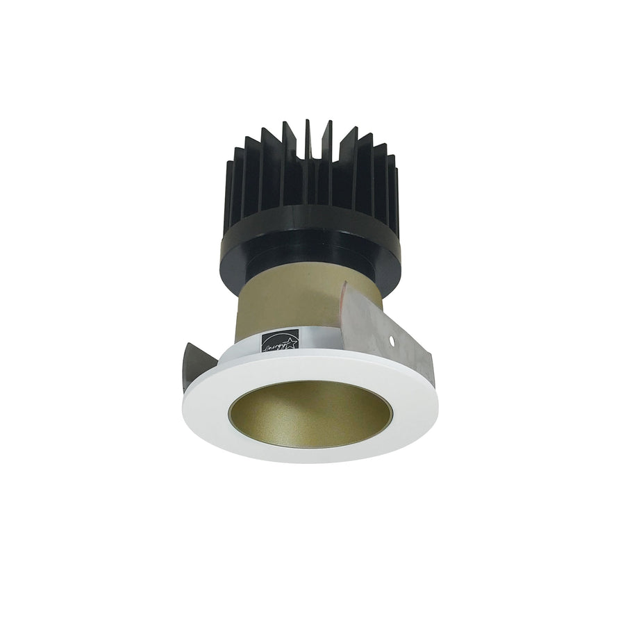Nora NIOB-2RNDCCDXCHMPW/HL 2 inch Iolite LED Round Reflector, 1500lm/2000lm/2500lm (varies by housing), Comfort Dim, Champagne Haze Reflector / Matte Powder White Flange