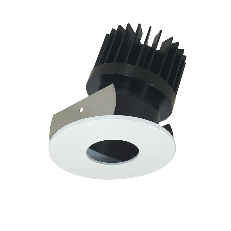 Nora NIOB-2RPHA27XBMPW/HL 2 inch Iolite LED Round Adjustable Pinhole, 1500lm/2000lm/2500lm (varies by housing), 2700K, Black Pinhole / Matte Powder White Flange