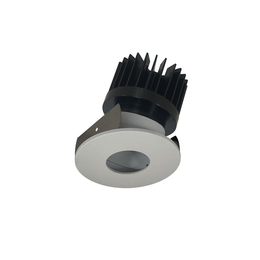 Nora NIOB-2RPHA27QWW 2 inch Iolite LED Round Adjustable Pinhole, 10-Degree Optic, 650lm / 12W, 2700K, White Pinhole / White Flange