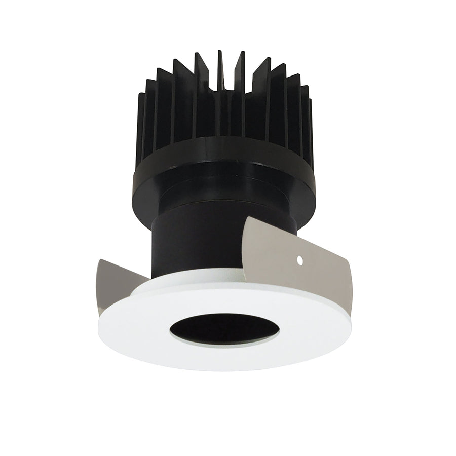 Nora NIOB-2RPH27XBMPW/HL 2 inch Iolite LED Round Pinhole, 1500lm/2000lm/2500lm (varies by housing), 2700K, Black Pinhole / Matte Powder White Flange