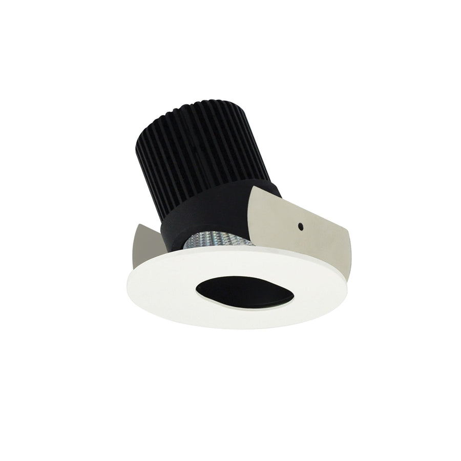 Nora NIOB-2RSL30QBMPW 2 inch Iolite LED Round Adjustable Slot Aperture, 10-Degree Optic, 650lm / 12W, 3000K, Black Slot Aperture / Matte Powder White Flange