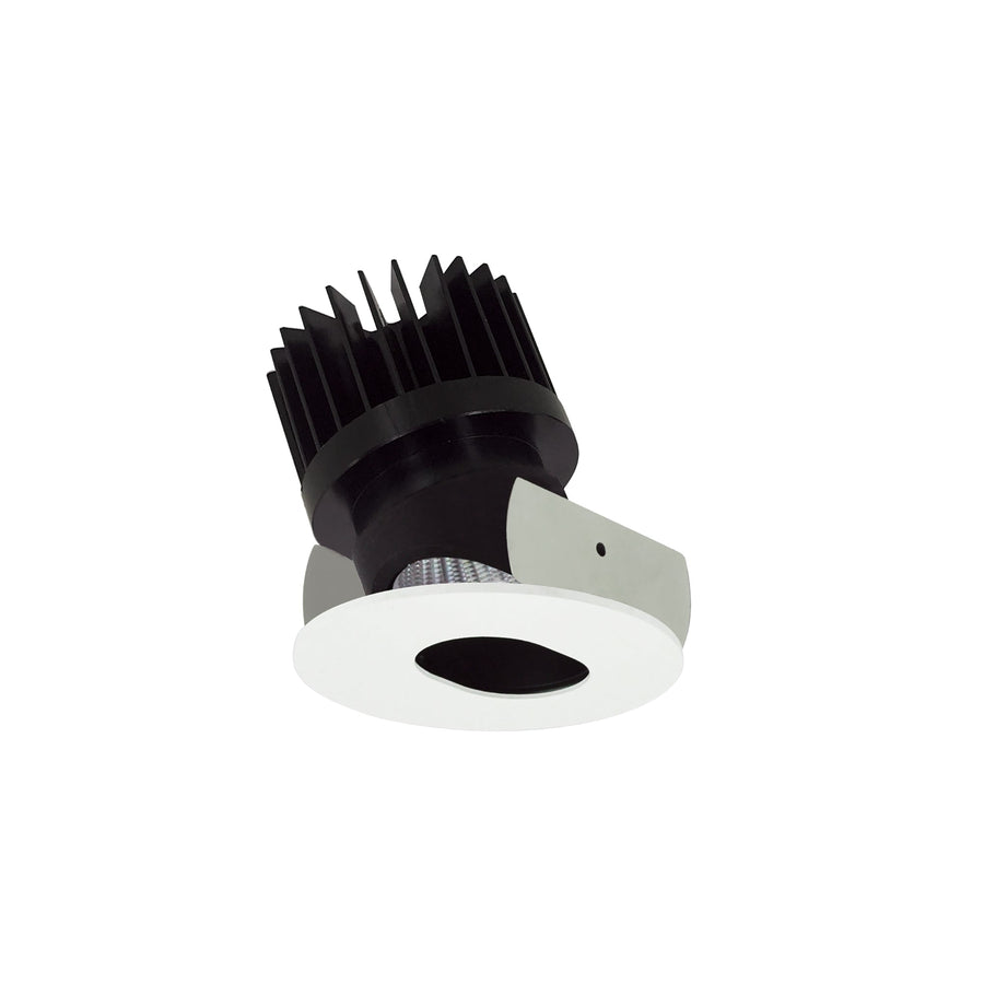 Nora NIOB-2RSL27XBMPW/HL 2 inch Iolite LED Round Adjustable Slot Aperture, 1500lm/2000lm/2500lm (varies by housing), 2700K, Black Slot Aperture / Matte Powder White Flange