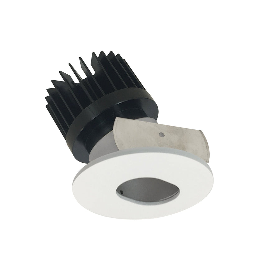 Nora NIOB-2RSL30XHZMPW/HL 2 inch Iolite LED Round Adjustable Slot Aperture, 1500lm/2000lm/2500lm (varies by housing), 3000K, Haze Slot Aperture / Matte Powder White Flange