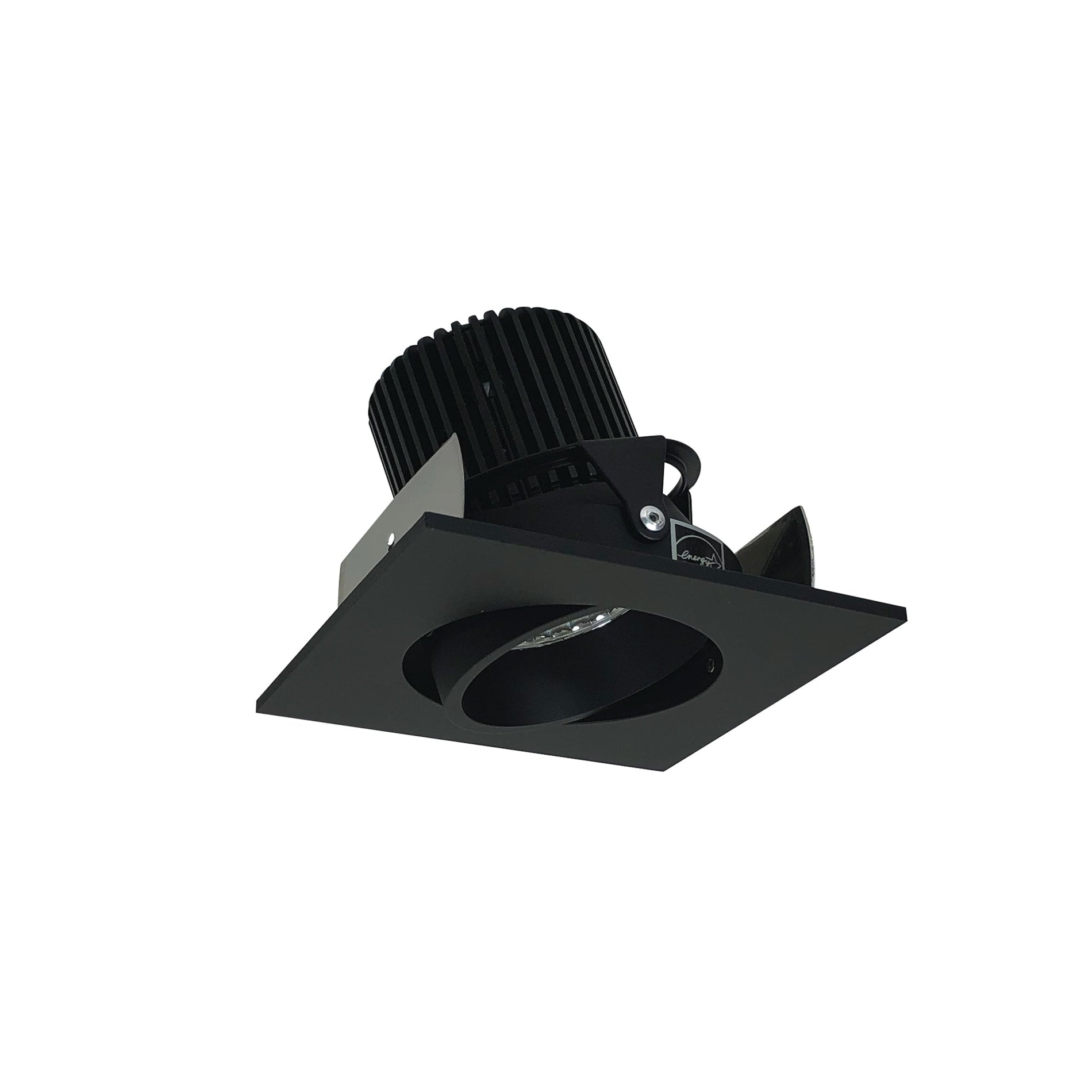 Nora NIOB-2SC27XBB/10 2 inch Iolite LED Square Adjustable Cone Reflector, 1000lm / 14W, 2700K, Black Reflector / Black Flange