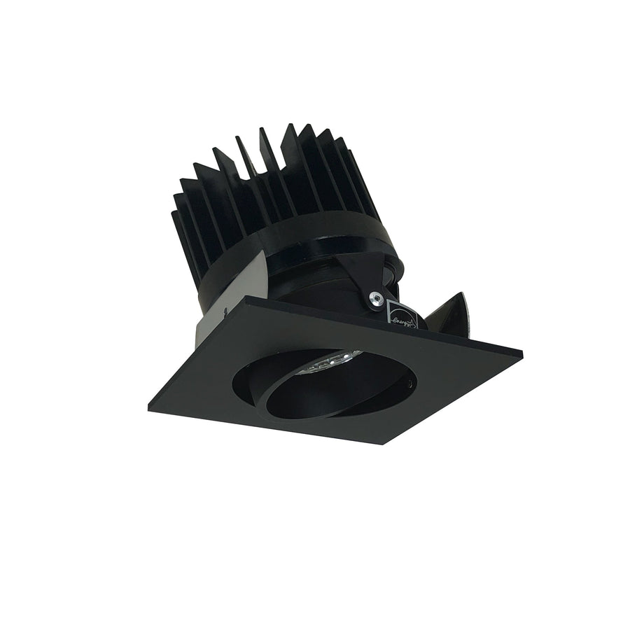 Nora NIOB-2SC30XBB/HL 2 inch Iolite LED Square Adjustable Cone Reflector, 1500lm/2000lm/2500lm (varies by housing), 3000K, Black Reflector / Black Flange