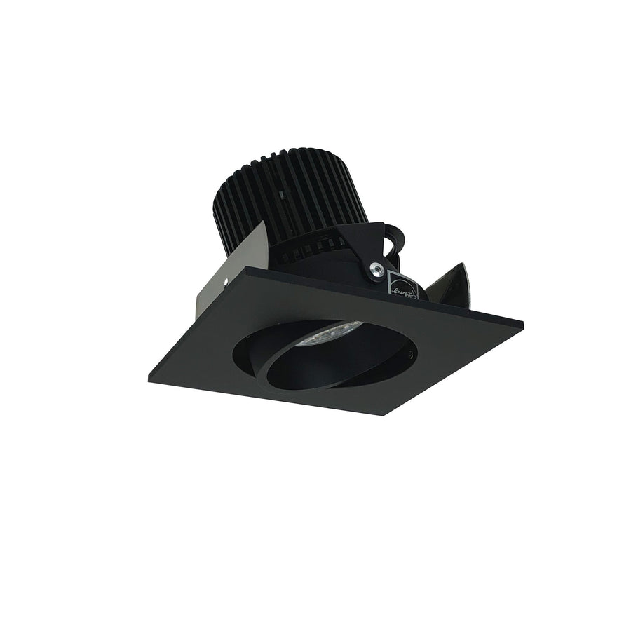 Nora NIOB-2SC27QBB 2 inch Iolite LED Square Adjustable Cone Reflector, 10-Degree Optic, 800lm / 12W, 2700K, Black Reflector / Black Flange