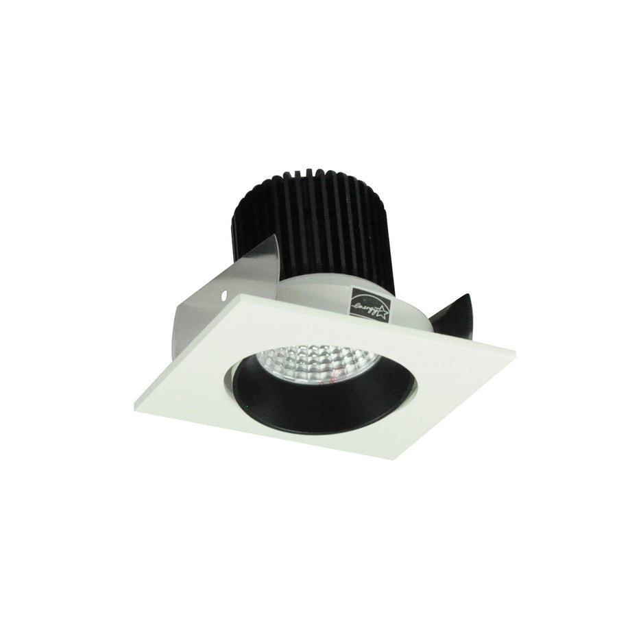 Nora NIOB-2SC27XBW/10 2 inch Iolite LED Square Adjustable Cone Reflector, 1000lm / 14W, 2700K, Black Reflector / White Flange