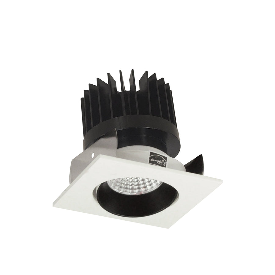 Nora NIOB-2SC27XBW/HL 2 inch Iolite LED Square Adjustable Cone Reflector, 1500lm/2000lm/2500lm (varies by housing), 2700K, Black Reflector / White Flange
