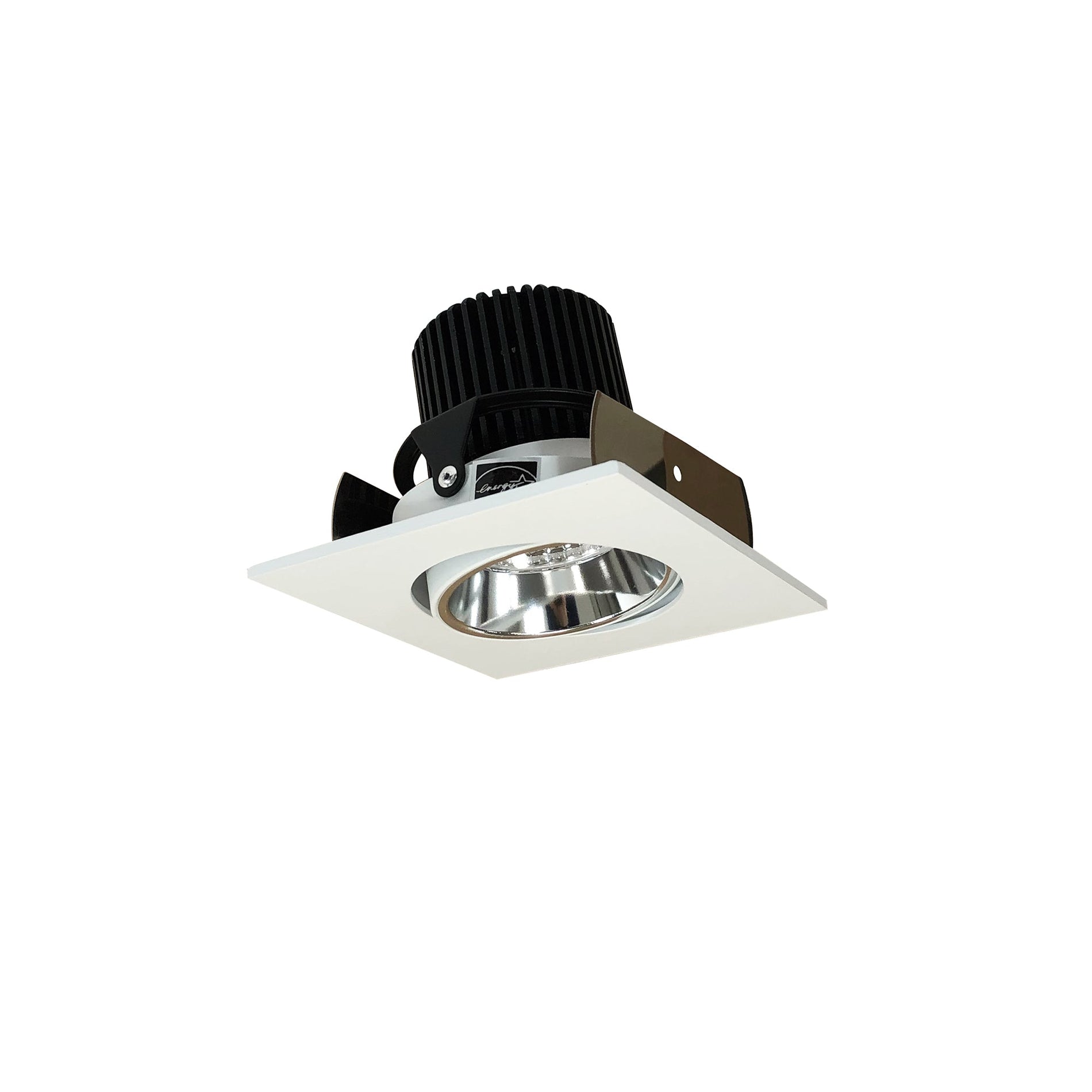 Nora NIOB-2SC35XCMPW/10 2 inch Iolite LED Square Adjustable Cone Reflector, 1000lm / 14W, 3500K, Specular Clear Reflector / Matte Powder White Flange