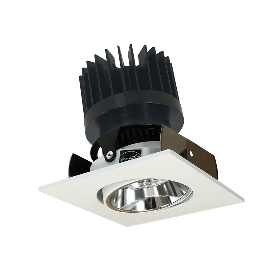 Nora NIOB-2SC27XCMPW/HL 2 inch Iolite LED Square Adjustable Cone Reflector, 1500lm/2000lm/2500lm (varies by housing), 2700K, Specular Clear Reflector / Matte Powder White Flange